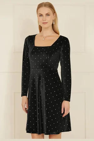 Mela Skater Dress With Diamantes and Long Sleeve