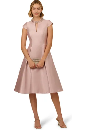 Adrianna Papell Key Hole Mikado Midi Dress