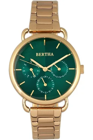 Bertha Gwen Leather-Band Watch with Day & Date