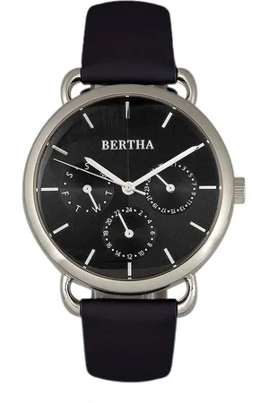 Bertha Gwen Leather-Band Watch with Day & Date