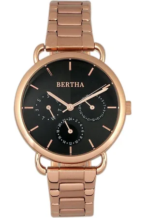 Bertha Gwen Leather-Band Watch with Day & Date