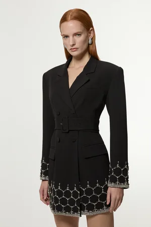 Karen Millen Petite Crystal Embellished Tailored Blazer Mini Dress