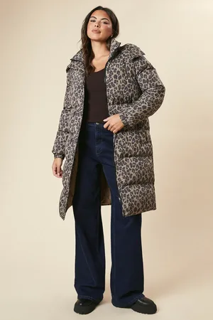 Dorothy Perkins Leopard Print Longline Padded Coat