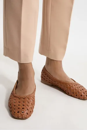 Karen Millen Leather Woven Ballet Pump