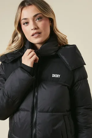 DKNY Colorblock Puffer W/ Removable Hood