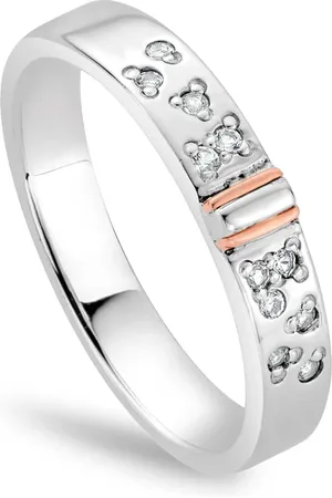 Clogau Cariad Sterling Silver Sparkle Ring with Topaz