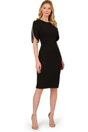 Adrianna Papell Knit Crepe Pearl Midi Dress