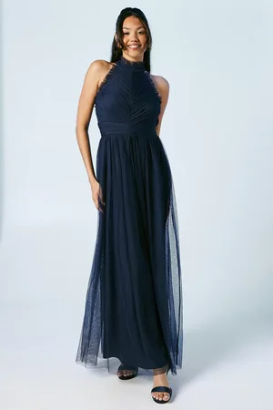 Coast Frill Detail Mesh Halterneck Bridesmaid Dress