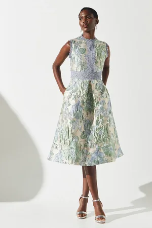 Coast Lace Trim Sleeveless Skater Dress