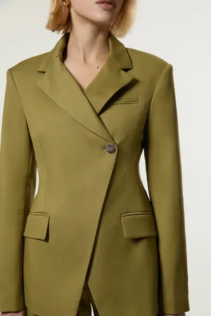 Karen Millen Soft Structured Asymmetric Tailored Single Breasted Blazer