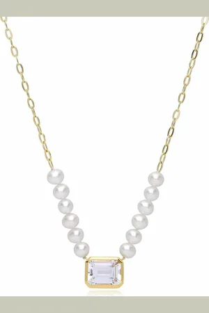 Gemondo ECFEW™ Unifier Topaz & Pearl Necklace In Sterling Silver