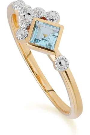 Gemondo Contemporary Topaz & Diamond Ring in 9ct Yellow Gold