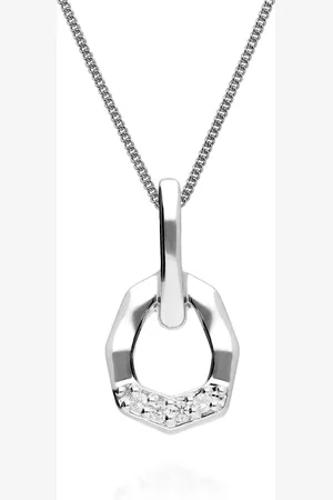 Gemondo Diamond Pave Asymmetrical Pendant in 9ct Gold