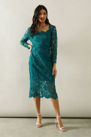 wallis Occasion Lace Velvet Binding Pencil Dress