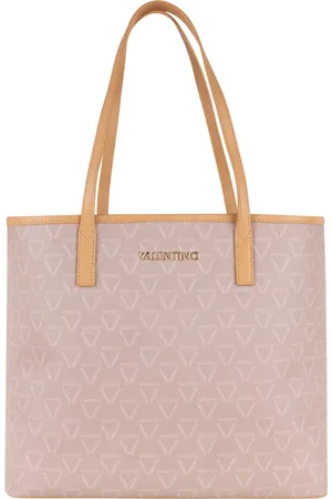 VALENTINO Lady Re Shopper Bag Mono Logo Natural