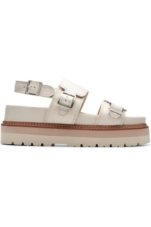 Clarks Orianna Glide Cream Interest Flat Sandals