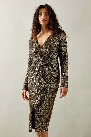wallis Occasion Sequin Twist Pencil Dress