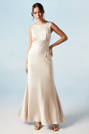 Coast Trailing Bow Back Satin Bridesmaids Dress