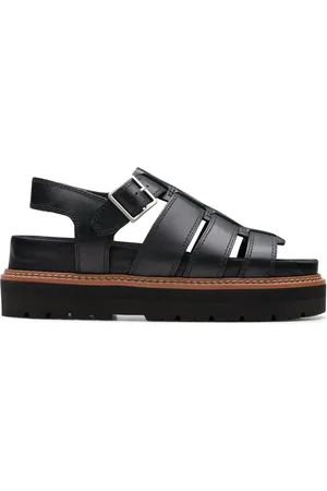 Clarks Orianna Twist Leather Flat Sandals