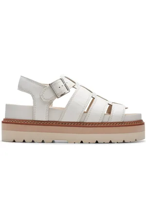 Clarks Orianna Twist Off Leather Flat Sandals