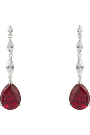 Latelita Zarah Teardrop Ruby Gemstone Earrings Silver
