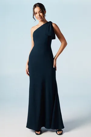 Coast Bow One Shoulder Puddle Bridesmaids Maxi Dress