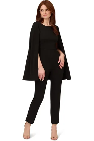 Adrianna Papell Knit Crepe Cape Jumpsuit