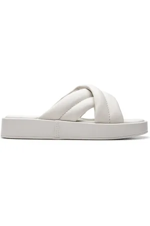 Clarks Alda Glide Off Leather Flat Sandals