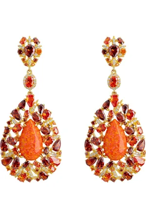 Latelita Fernanda Fire Opal Drop Earrings Gold