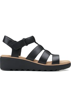 Clarks Jillian Quartz Leather Wedges