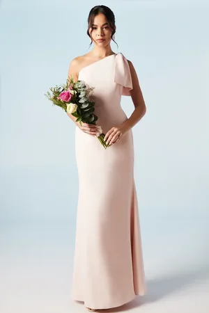 Coast Bow One Shoulder Puddle Bridesmaids Maxi Dress
