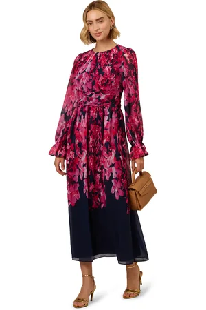 Adrianna Papell Floral Twist Ankle Dress