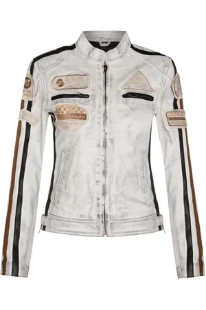 Infinity Biker Racing Badges Leather Jacket-Eastleigh