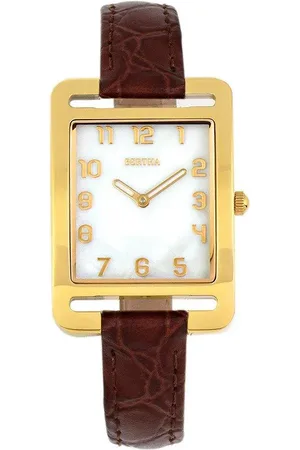 Bertha Marisol Swiss MOP Leather-Band Watch