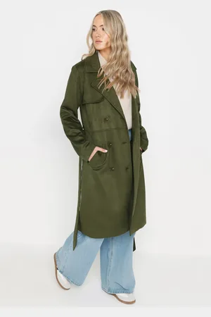 Long Tall Sally Tall Faux Suede Midi Trench Coat