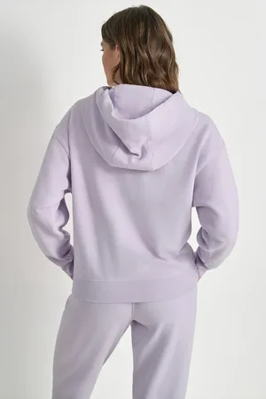 DKNY Varsity Embroidered Logo Hoodie With Kanga Pocket Orchid