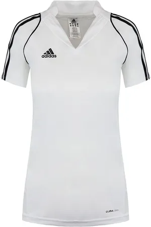 adidas T12 ClimaCool Short Sleeve Collared White Football Polo Shirt