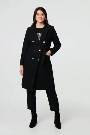 Izabel London Button Front Tailored Coat