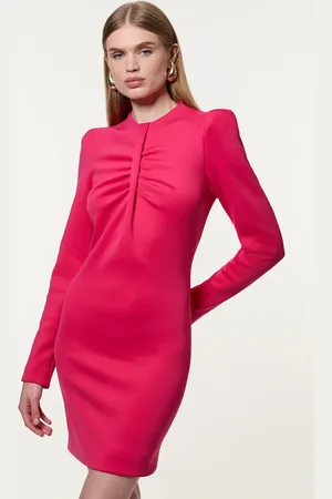 Karen Millen Petite Scuba Drama Twist Detail Woven Mini Dress