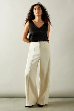 wallis High Waist Pintuck Straight Trouser
