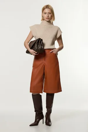 Karen Millen Leather 5 Pocket Bermuda Short