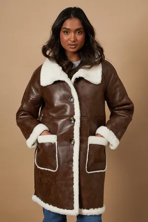 Oasis Pu Bonded Shearling Coat