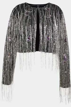 NASTY GAL Plus Moon And Star Sequin Tassel Jacket