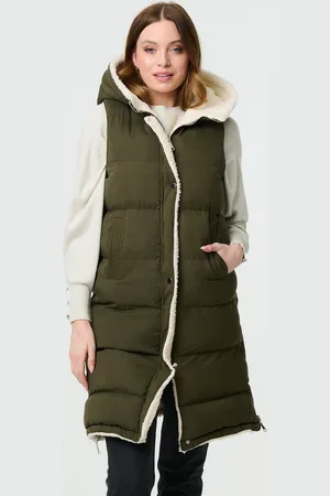 Izabel London Reversible Faux Fur Padded Hooded Gilet