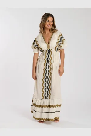 South Beach V Neck Jacquard Maxi Dress