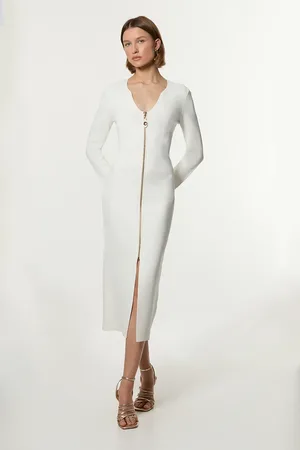 Karen Millen Zip Up Full Needle Knitted Dress