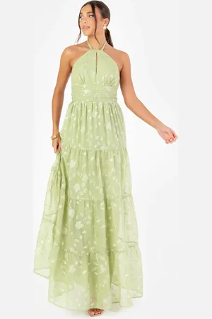 Maya Deluxe Floral Self-Tie Halter Neck Maxi Dress