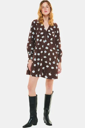 Whistles Watercolour Daisy Poplin Dress Floral