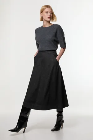 Karen Millen Denim Full Midi Skirt