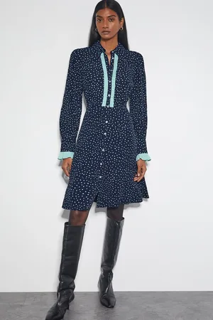 Monsoon Novie Spot Print Mini Shirt Dress